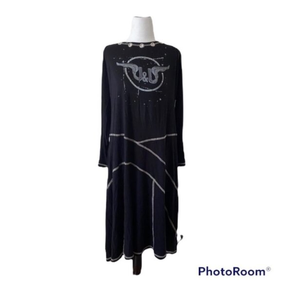 JANE&JOHN Sz XL Vintage black MAXI  DRESS - Picture 1 of 5